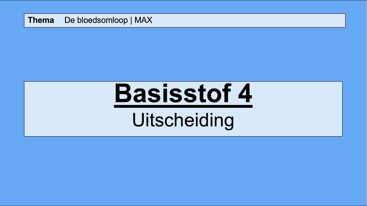 VMBO HAVO 2 | De bloedsomloop | 4. Uitscheiding | 8e editie | MAX