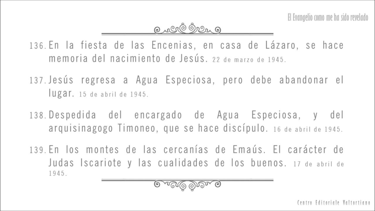 El Evangelio como me ha sido revelado: 136-139