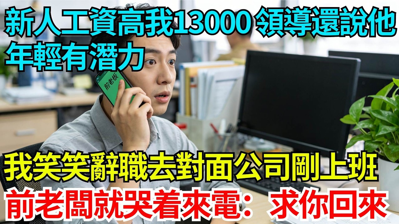 新人工資高我13000，領導還說他年輕有潛力，我笑笑辭職去對面公司，剛上班前老闆就哭着給我打電話：求你回來！【奇人社會誌】#完結爽文#職場#職場文化#職場故事