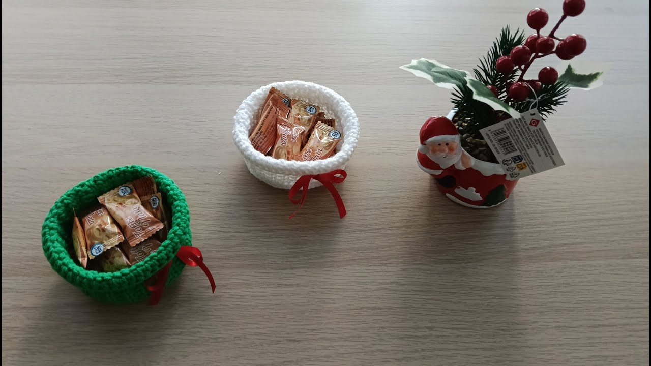 Canastitas Navideñas a Crochet: Idea perfecta para Navidad