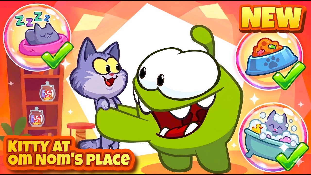Om Nom Stories - Kitty at Om Nom's Place 😸 ⚡️ NEW SEASON 29 ⚡️🟢 Cartoons for Kids