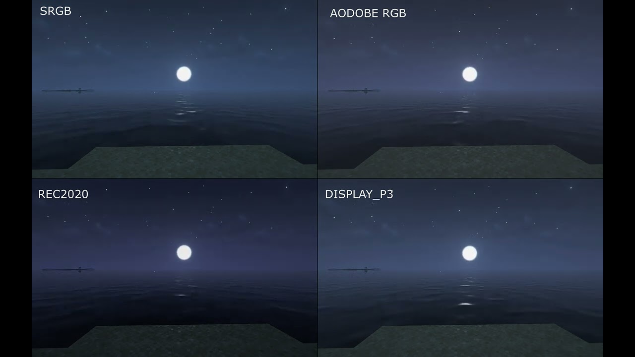 minecraft shader srgb vs adobe rgb vs rec2020 vs display p3