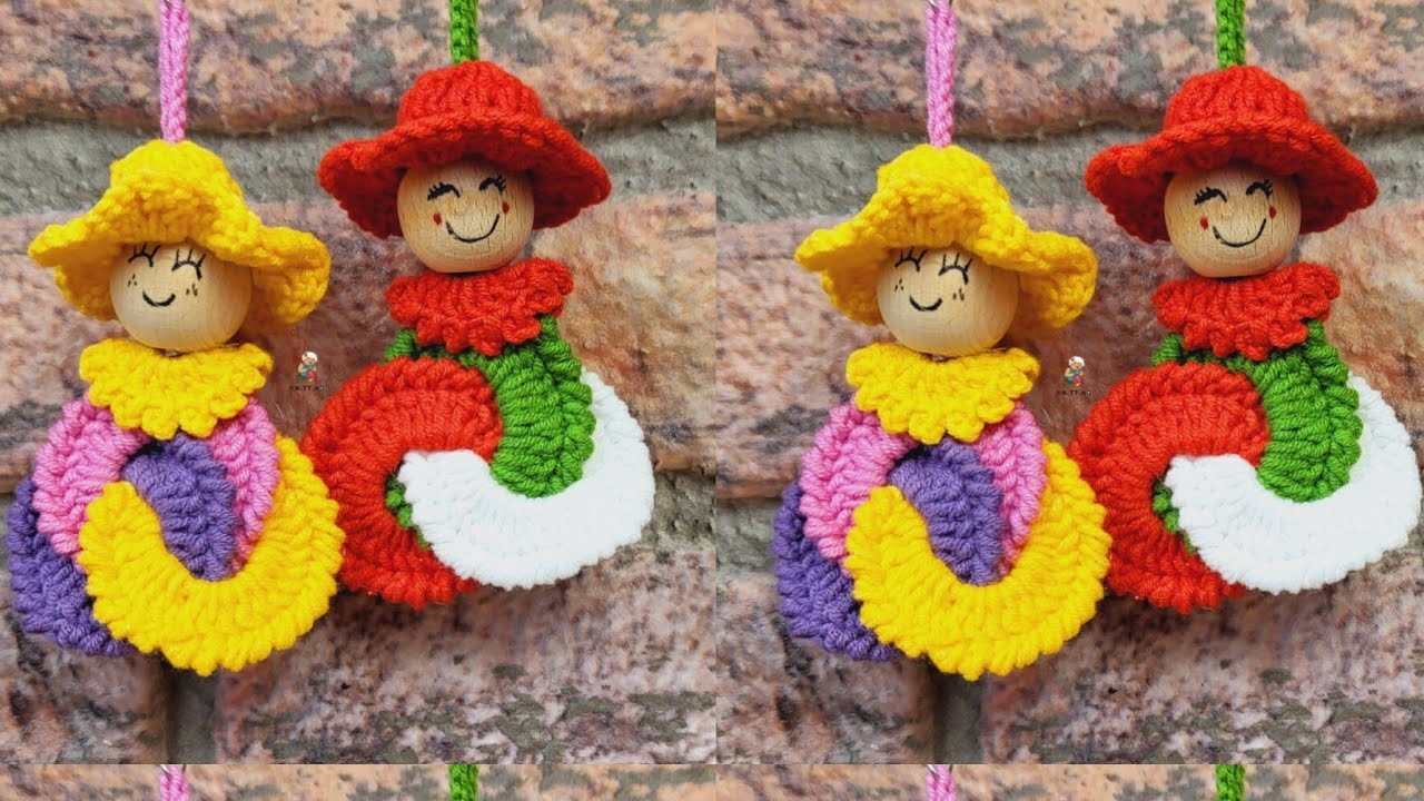 We are making a crocheted baby keychain with a tiny hat