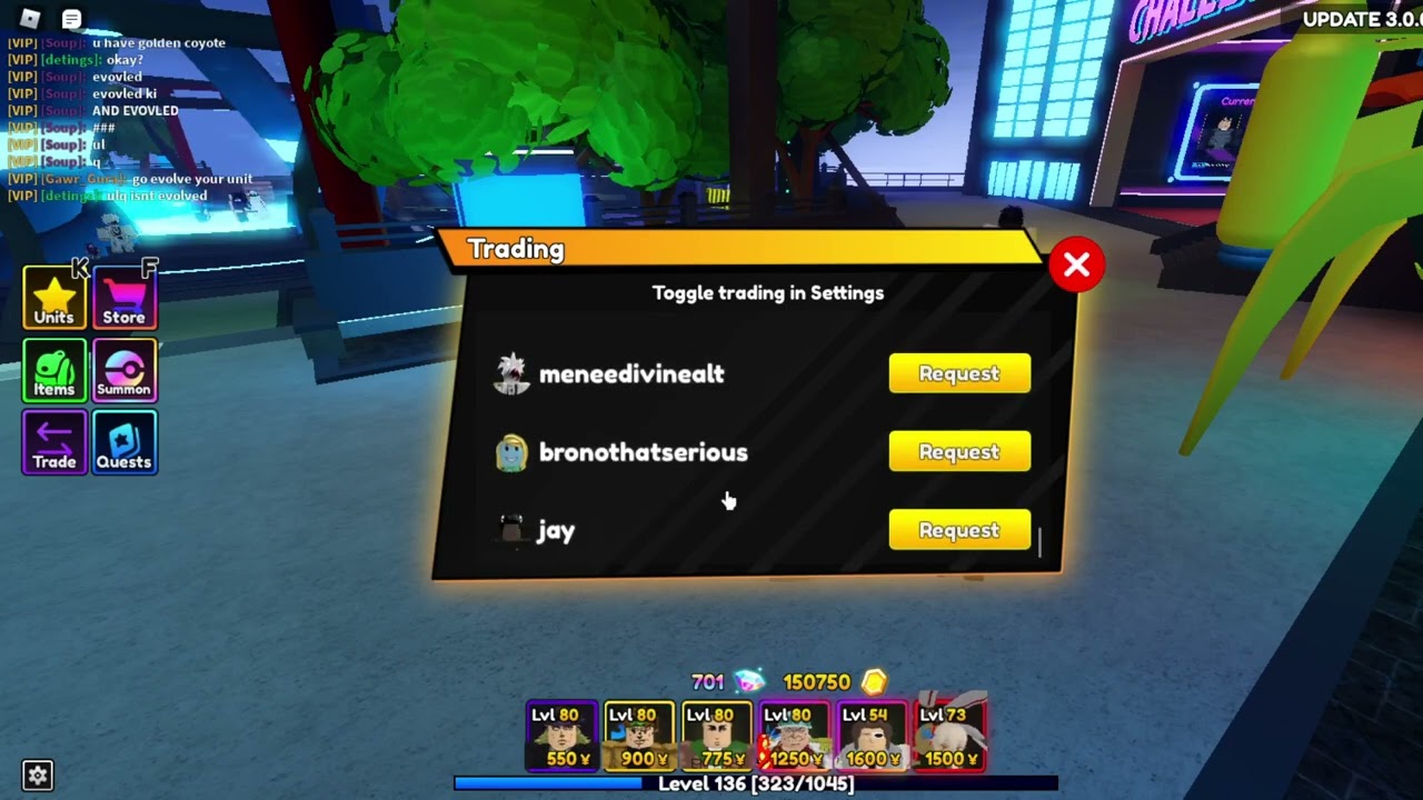 ANIME ADVENTURES TRADE MENU LEAKED!
