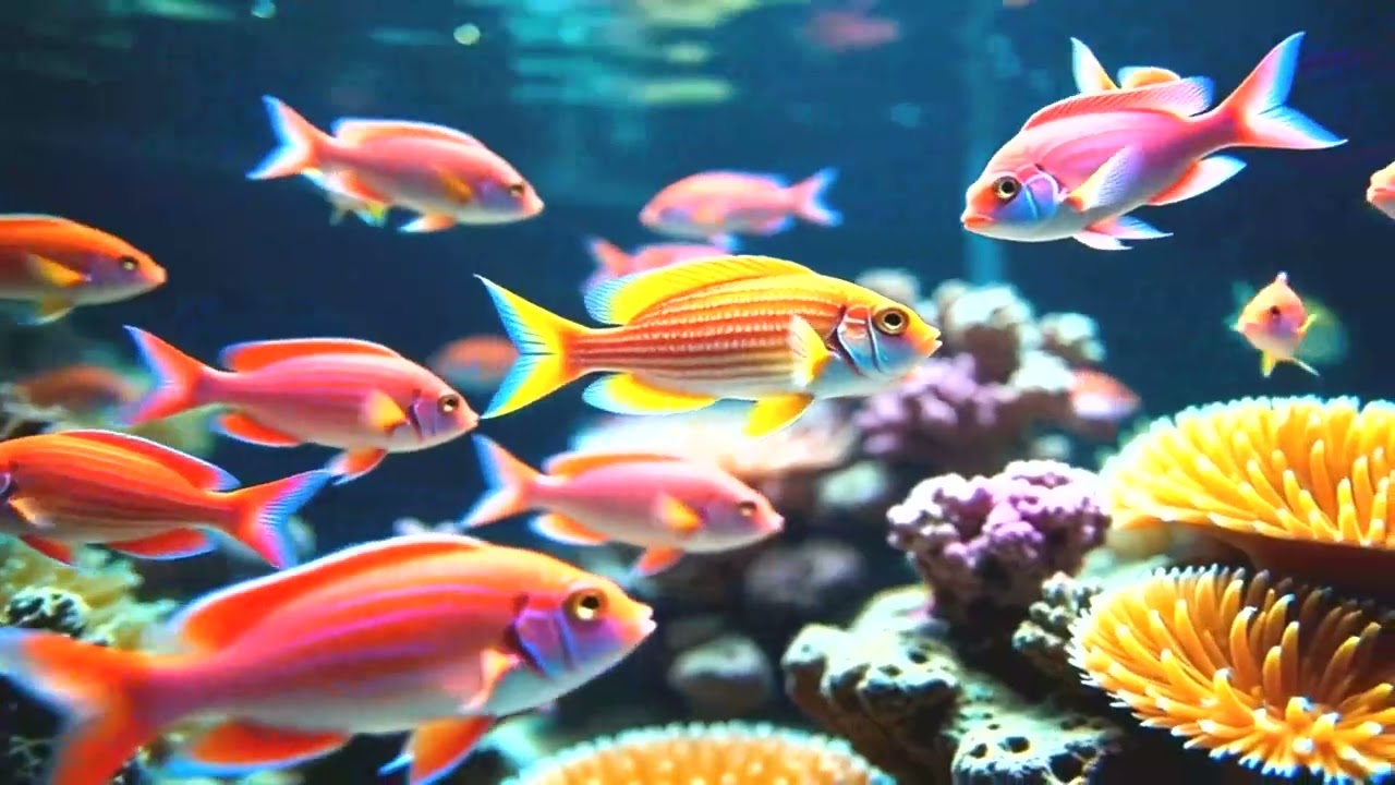 Relaxing Aquarium 4K Ultra HD  Deep Sleep Music & Ocean Calm