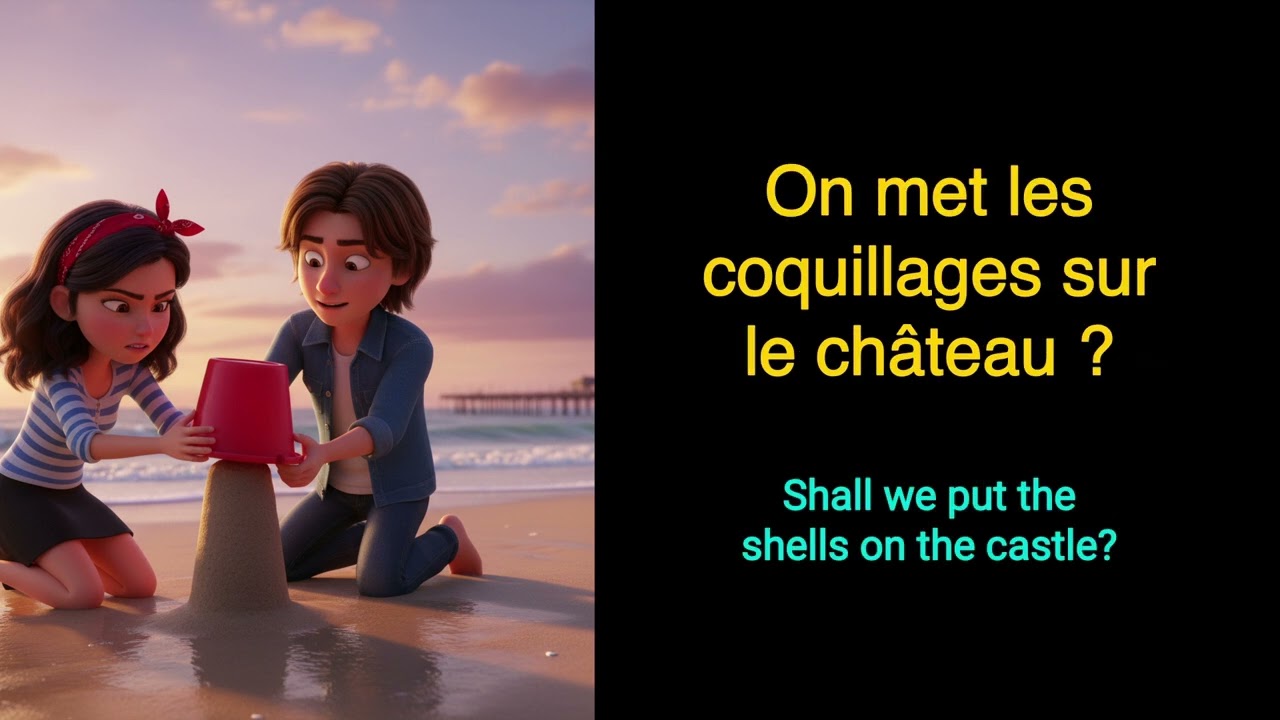 Slow French | Learn French (A1): Notre Château de Sable à la Plage !