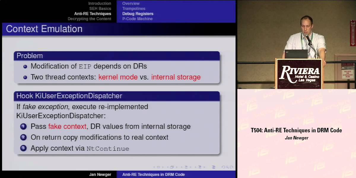 DEF CON 16 - Jan Newger: Anti-RE Techniques in DRM Code