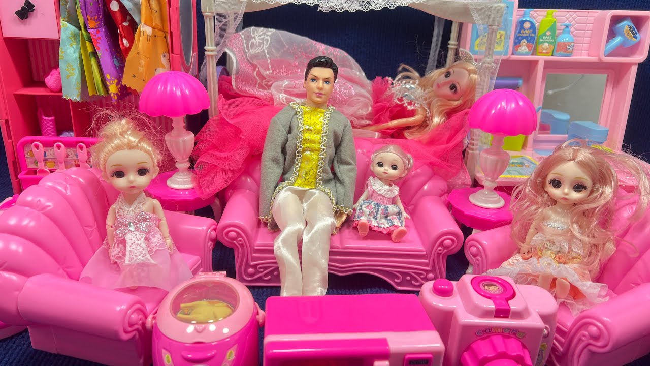 9 Minutes Satisfying with Unboxing Barbie Princess Bedroom Wardrobe Collection Toys Review | ASMR