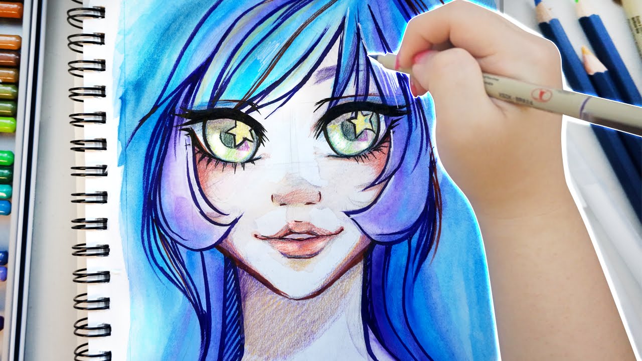 Mixed Media Speed Paint Test - Lorena