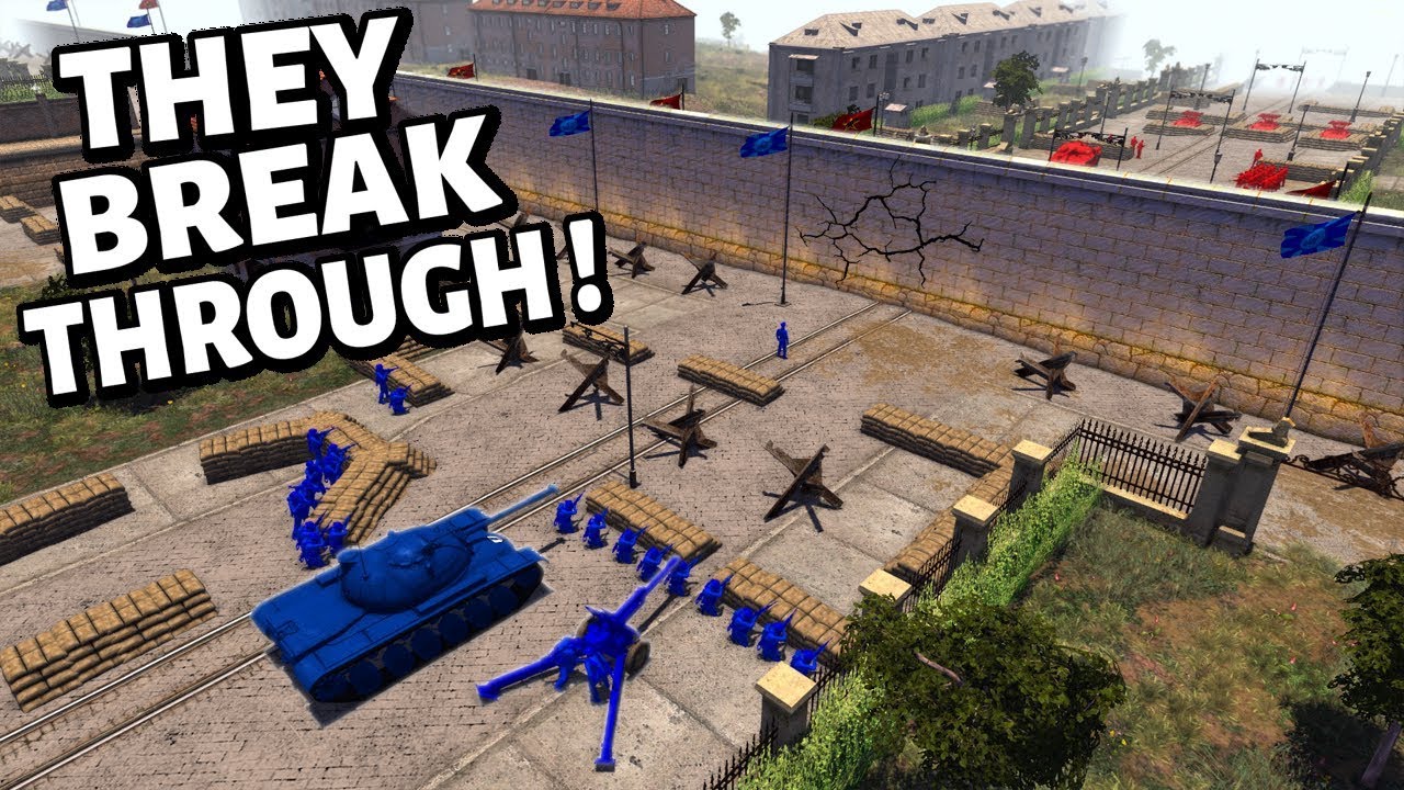 The RED ARMY Attacks the Border Wall  - Blue Army Men Defend ! AMOW