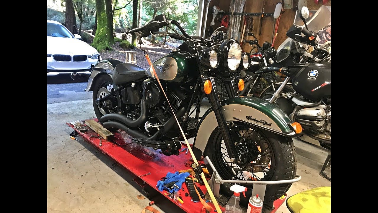 Greenie Is In The Home Stretch! Blacked Out Heritage Softail