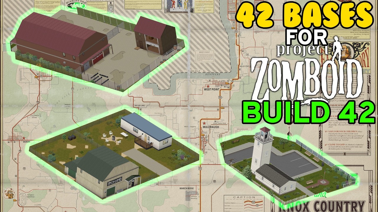 42 BASES For Project Zomboid BUILD 42!