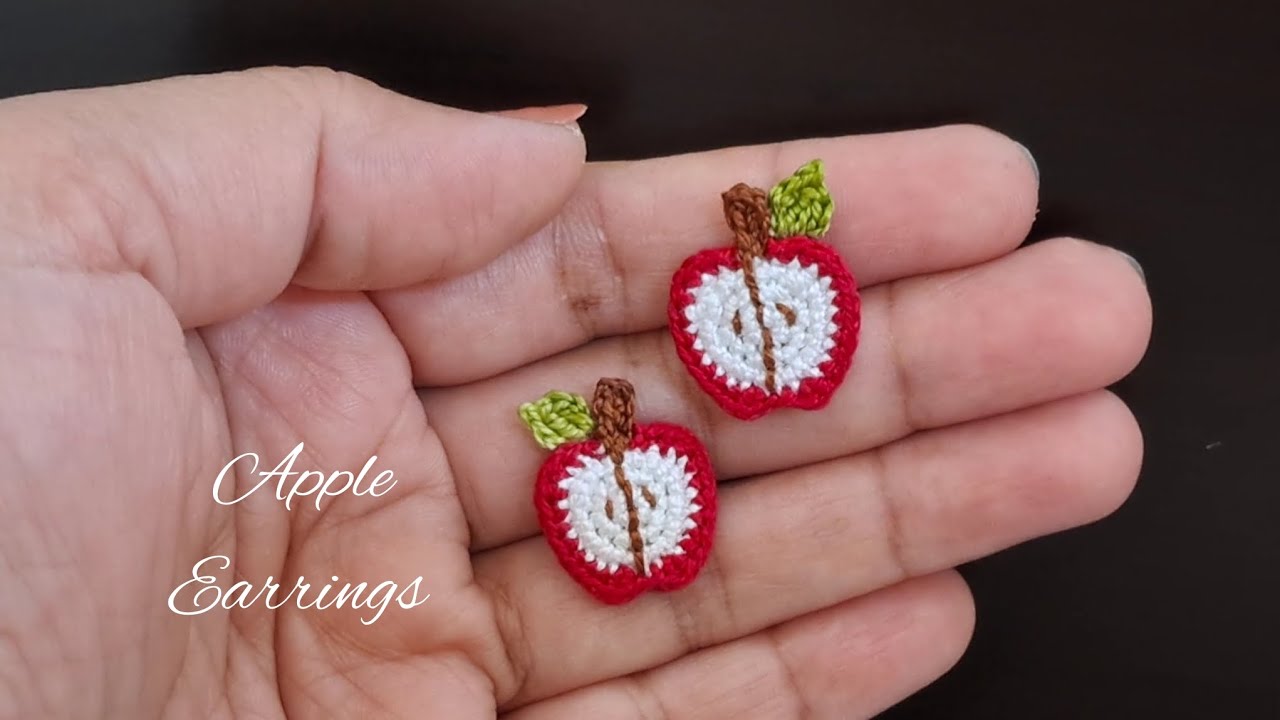 APPLE EARRINGS | CUTE EARRINGS | EASY TO FOLLOW | CROCHET