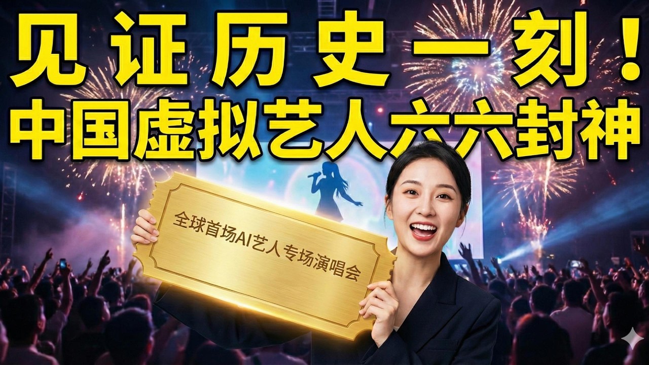 見證歷史！人類史上首次AI藝人專場演唱會來自中國虛擬藝人六六！#中國AI #虛擬偶像 #科技前沿#AI演唱會