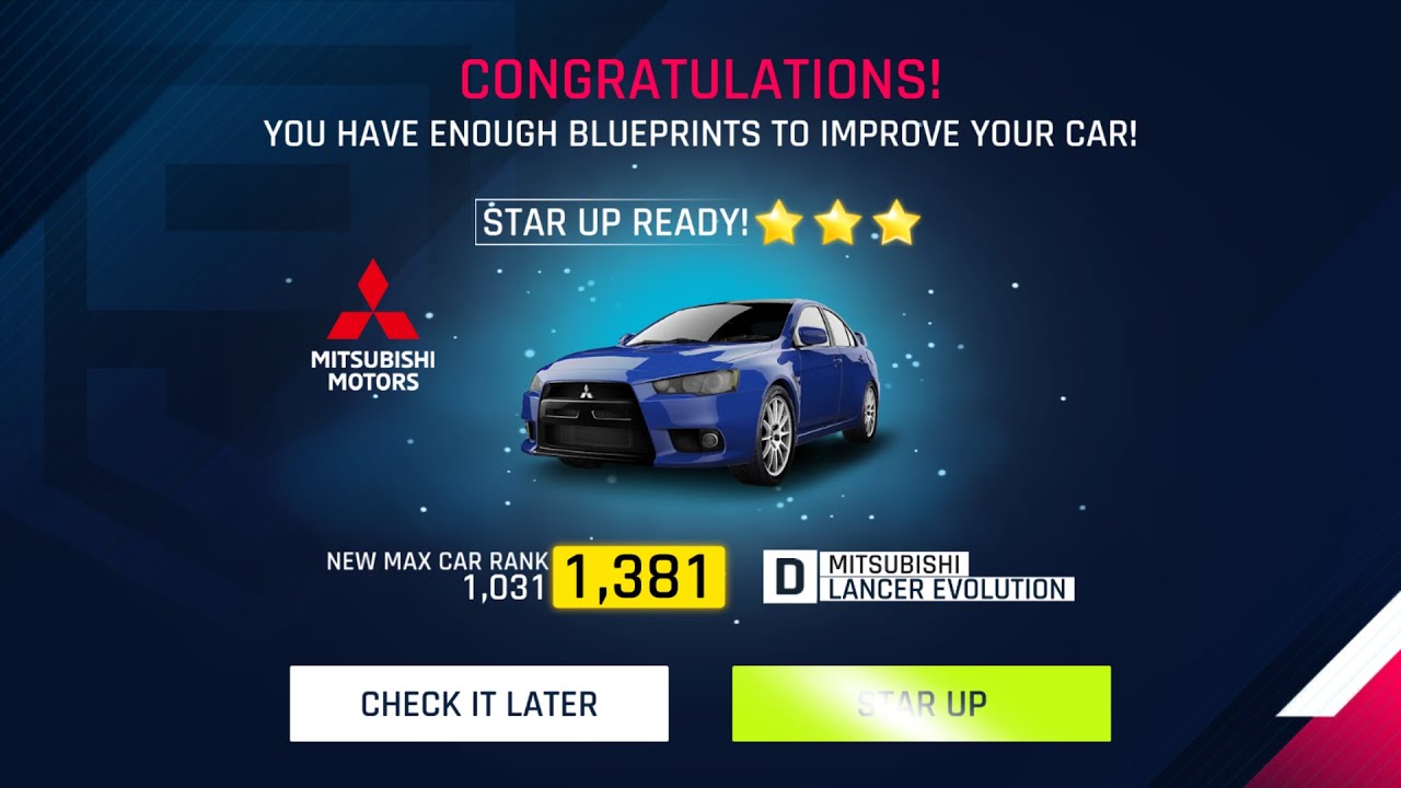 MITSUBISHI LANCER EVOLUTION || Asphalt 9 Legends || Star Up || Max || No Limits.. @ahsrabgaming_official