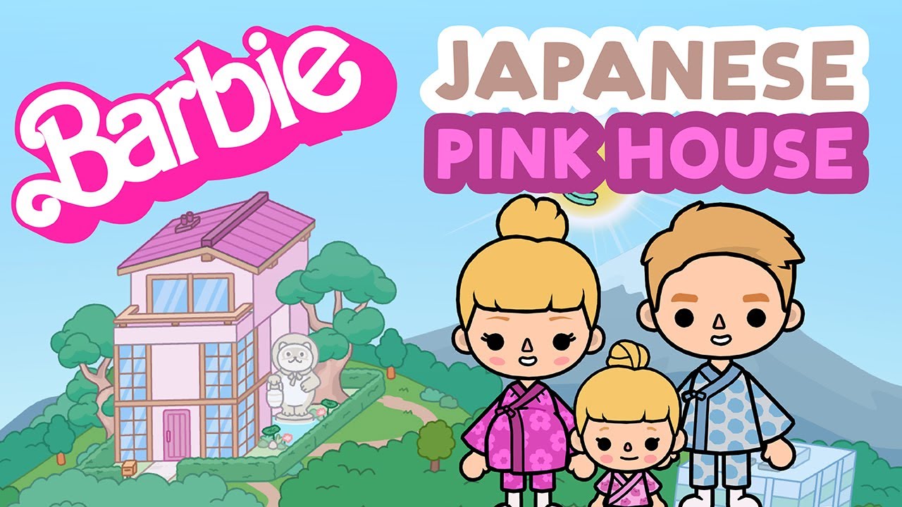 BARBIE Ken Japanese ZEN PINK Family Cute HOUSE using Tatami Townhouse TOCA BOCA Home Ideas
