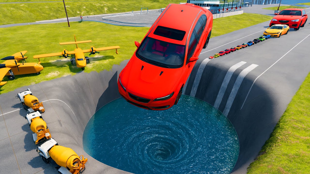 🔥 BIG & SMALL CARS vs GIANT PIT #102 💥💥 – BeamNG.drive Extreme Crash Challenge | Impala BeamNG