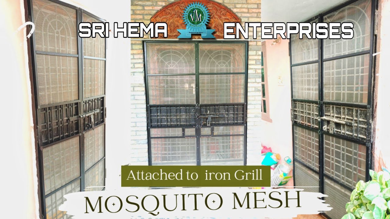 Mosquito  Mesh Attached in Iron grills // ఇనుప గ్రిల్స్‌ కు దోమల  మెష్ జతచేయబడింది #mosquito #mesh
