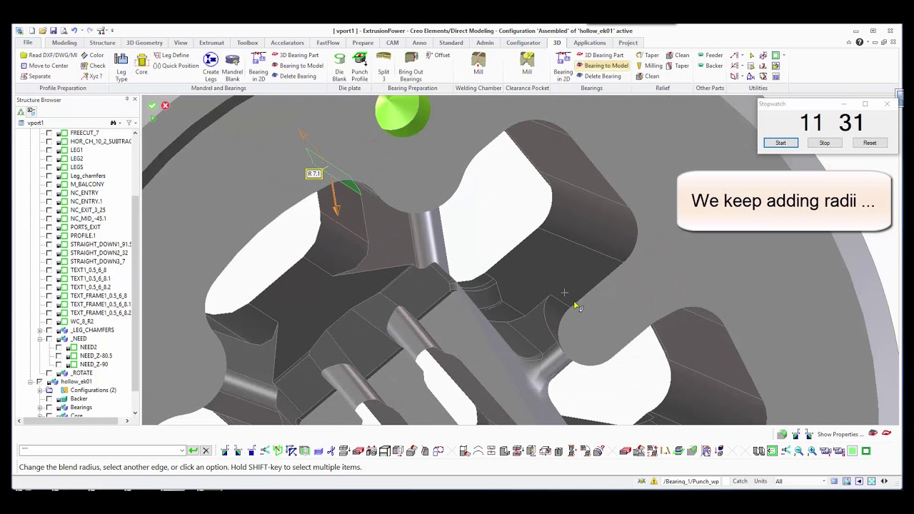 Automatic modeling of a hollow die from a 2D die drawing (EK-01)