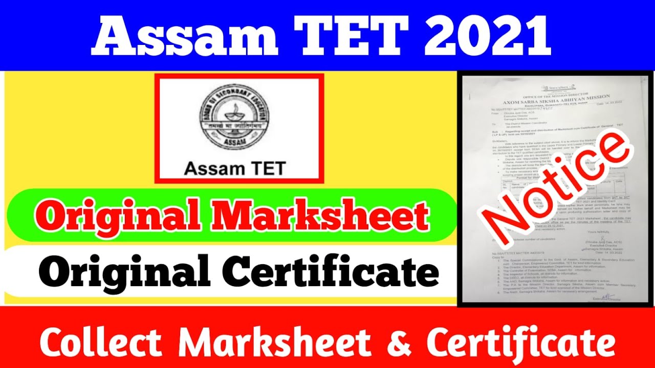 Assam tet 2021 Collection of Marksheet & Certificate|| Assam tet Documents Collection latest update