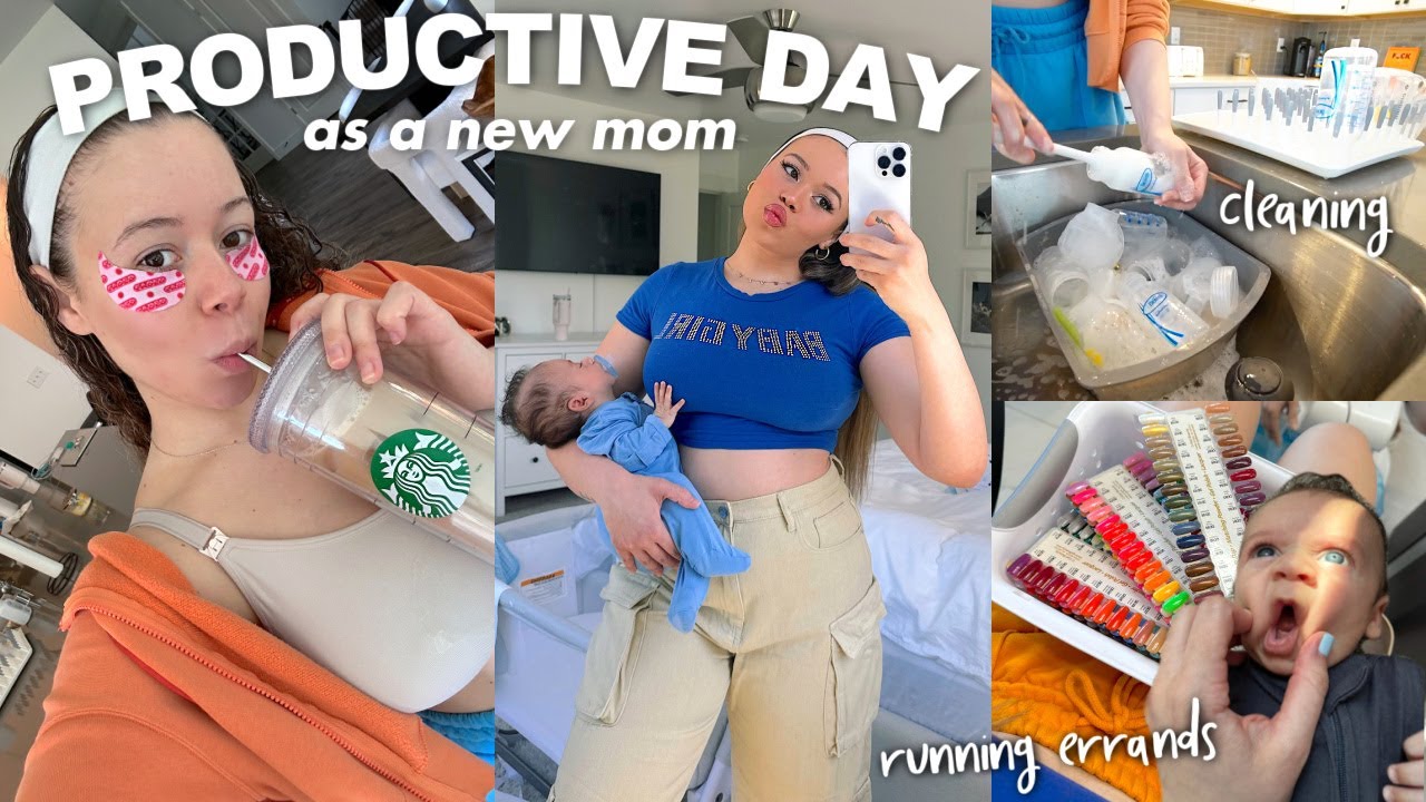 PRODUCTIVE DAY AS A NEW MOM! cleaning & organizing, running errands + more!