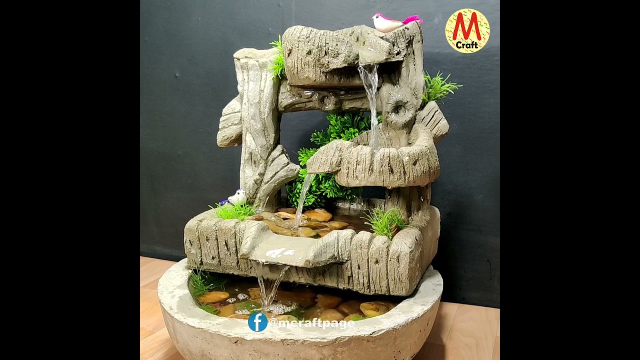 M craft waterfall fountain video