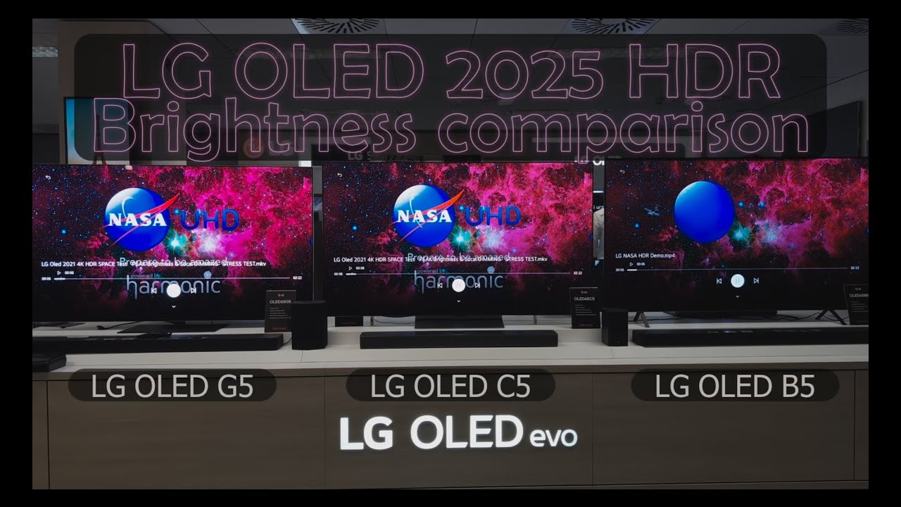 LG OLED G5 vs C5 vs B5 Brightness Comparison HDR