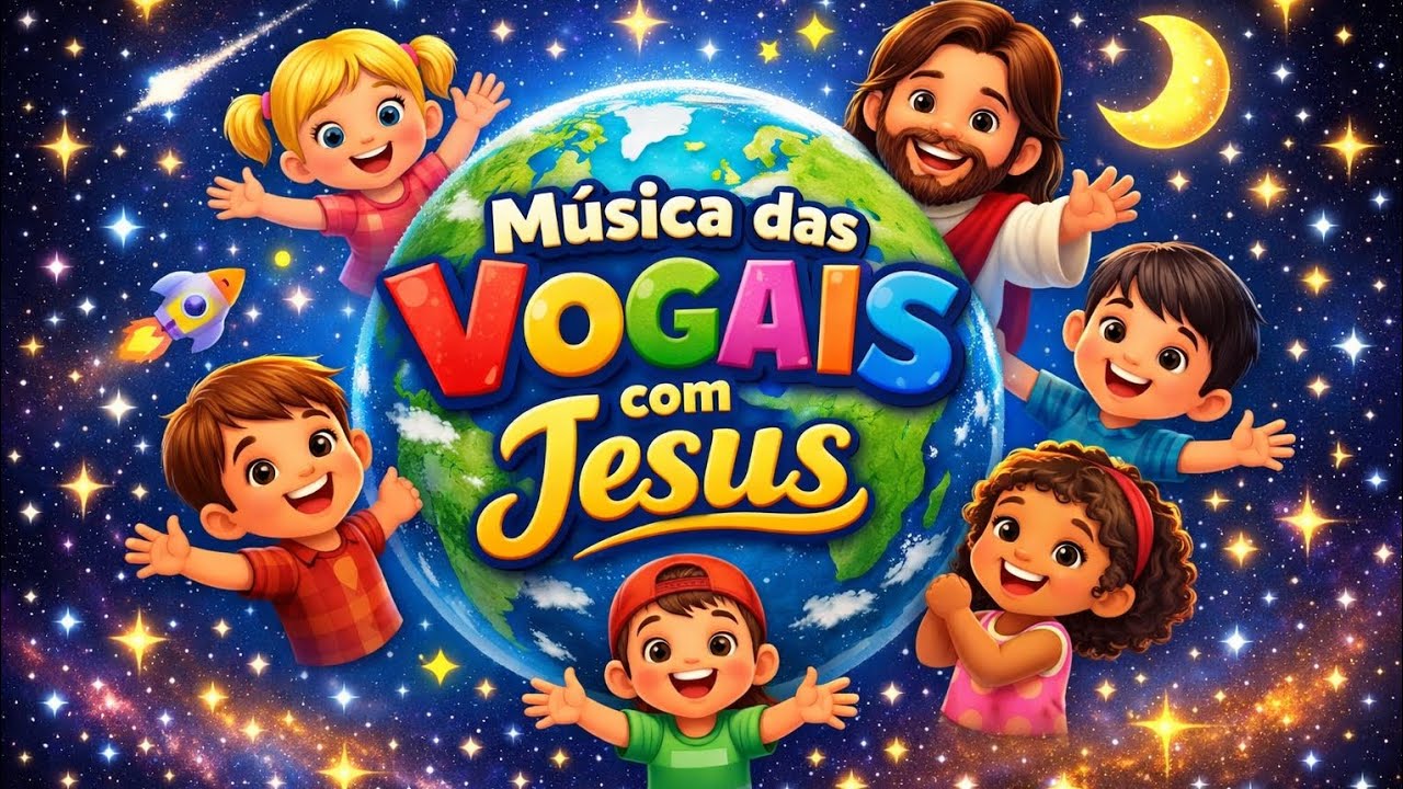 Música Infantil Cristã das Vogais (A E I O U) | Aprender com Jesus Cantando | Louvor para Crianças