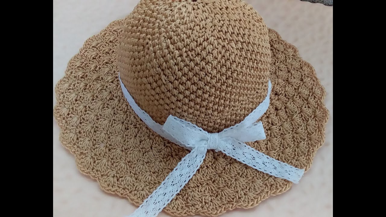 crochet woman sunhat  part 1- hướng dẫn móc mũ rộng vành-phần chóp mũ