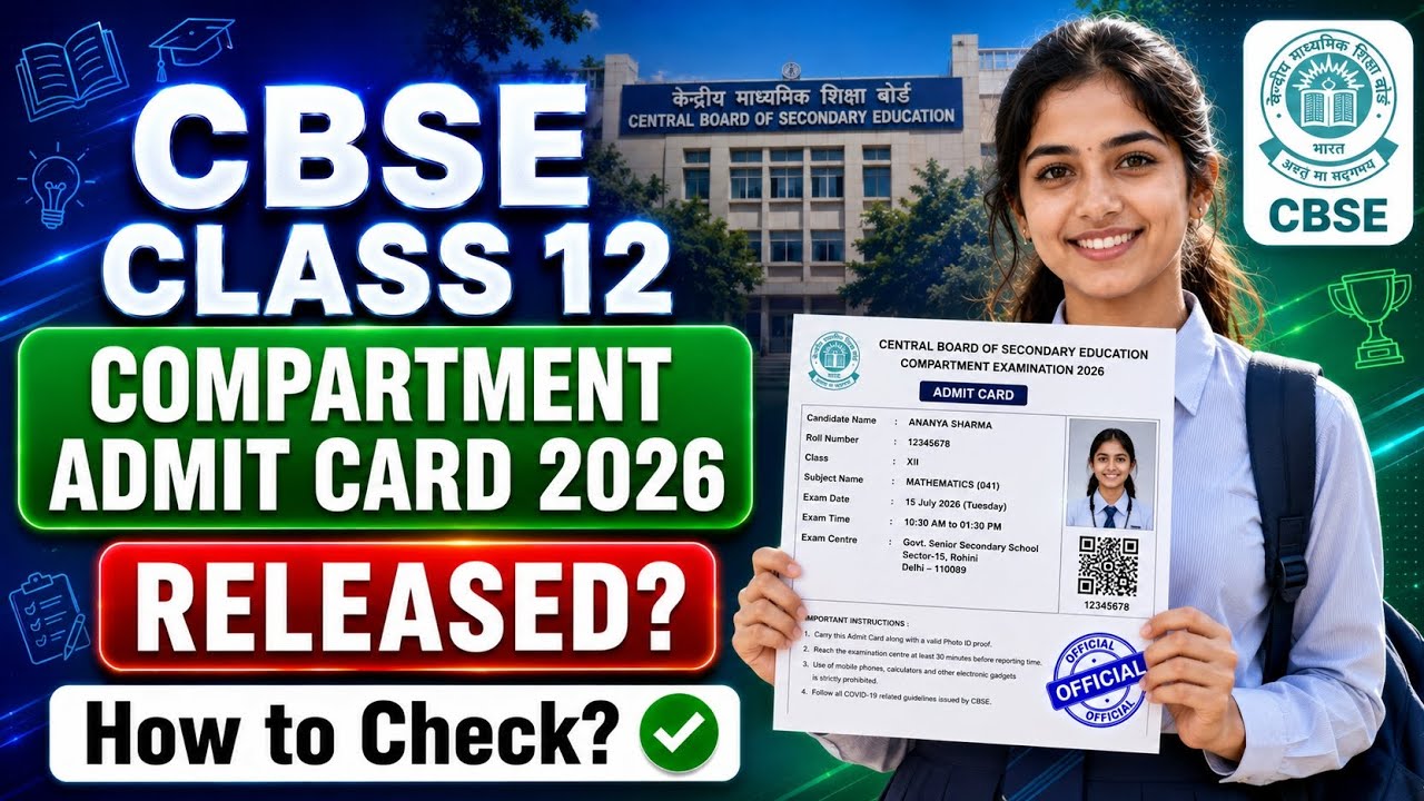 cbse class 12 compartment admit card 2026 | cbse 12th supplementary admit card 2026