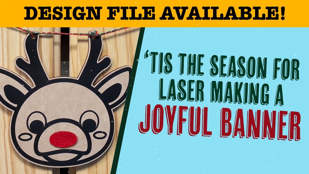 DIY Christmas Banner Laser Cut & Engraved MDF, Felt & Plaid Fabric 🦌🎅 Great Glowforge Project