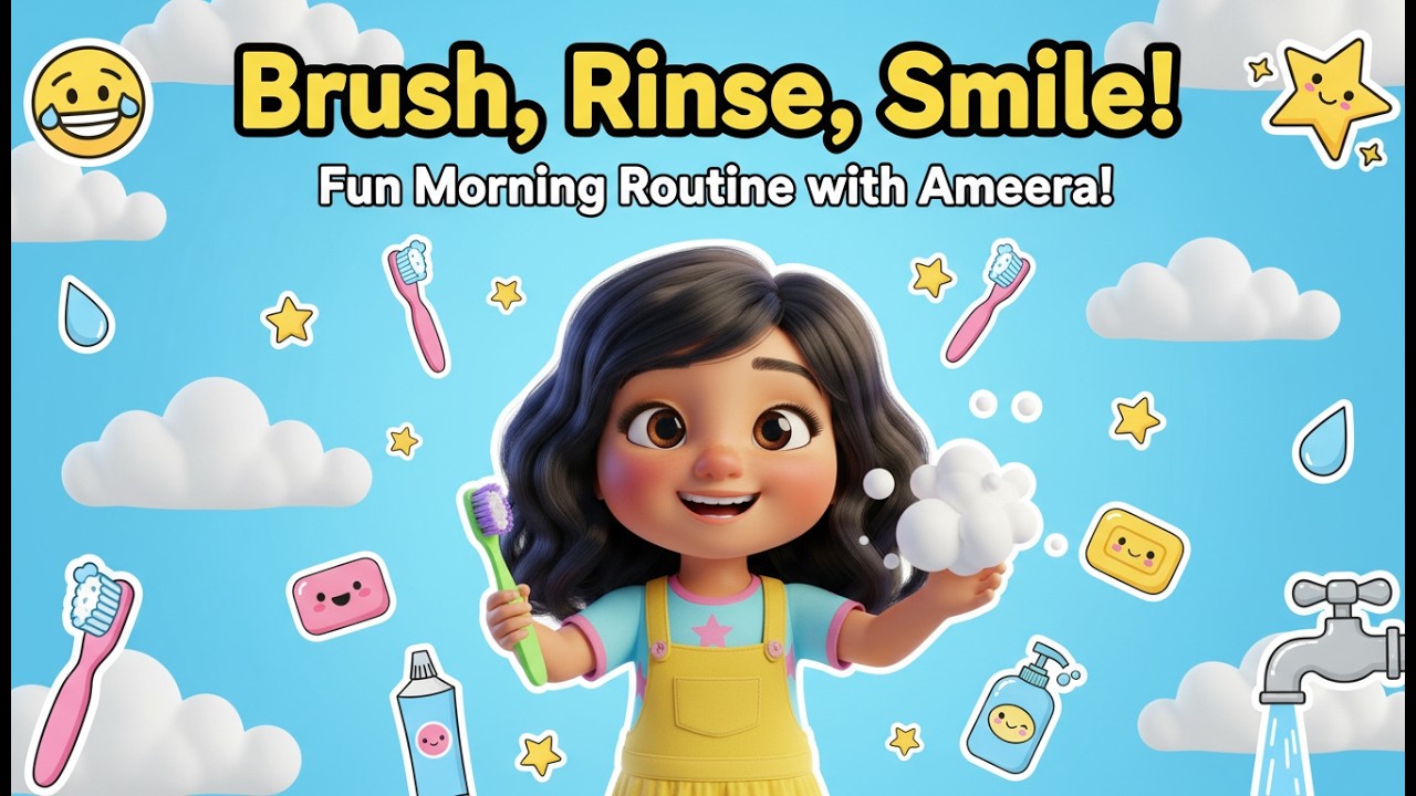 Brush, Rinse, Smile! | Fun Daily Routine Song for Kids | Ameera's Play & Learn