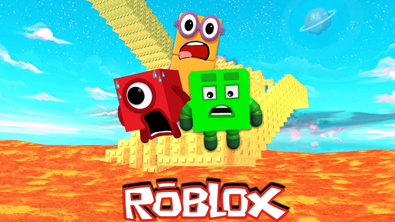 Numberblocks Play Climb Stairs BUT LAVA RISING in Roblox! 🪜🔥