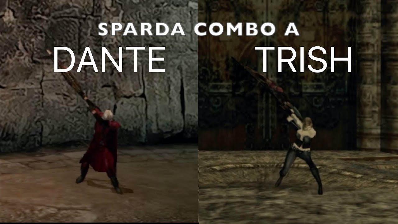 Devil May Cry Dante vs Trish moveset comparison / ダンテとトリッシュの技モーション比較 DMC vs DMC2