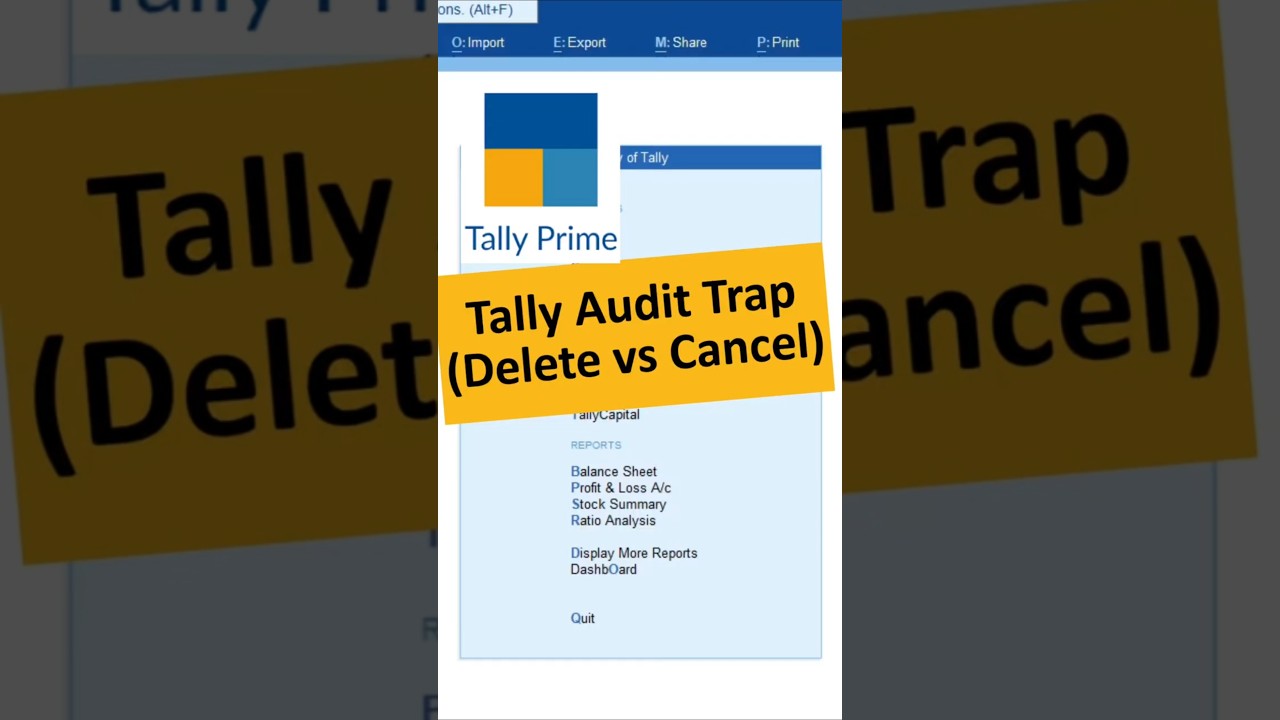⚠️ Tally Prime Audit Trap! Delete Voucher vs Cancel Voucher 😱