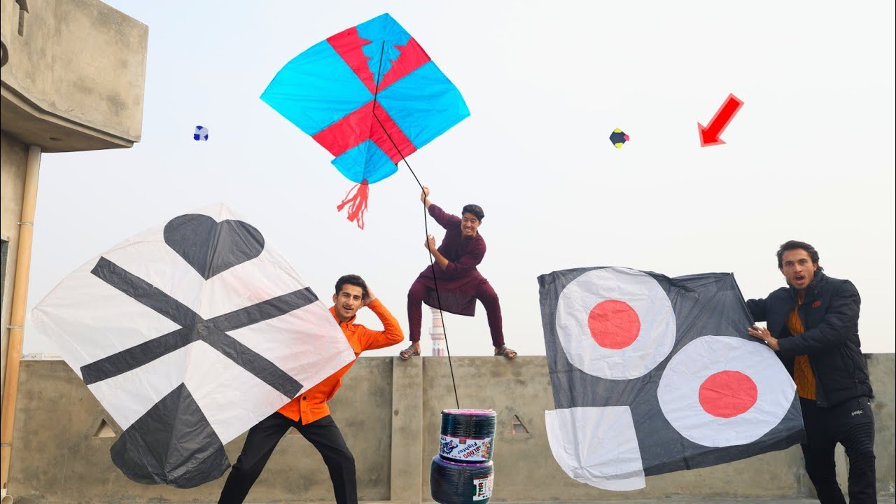 5 Feet Kite Vs 6 Feet Kite Cutting Flying Challenge | Big Gudda Challenge