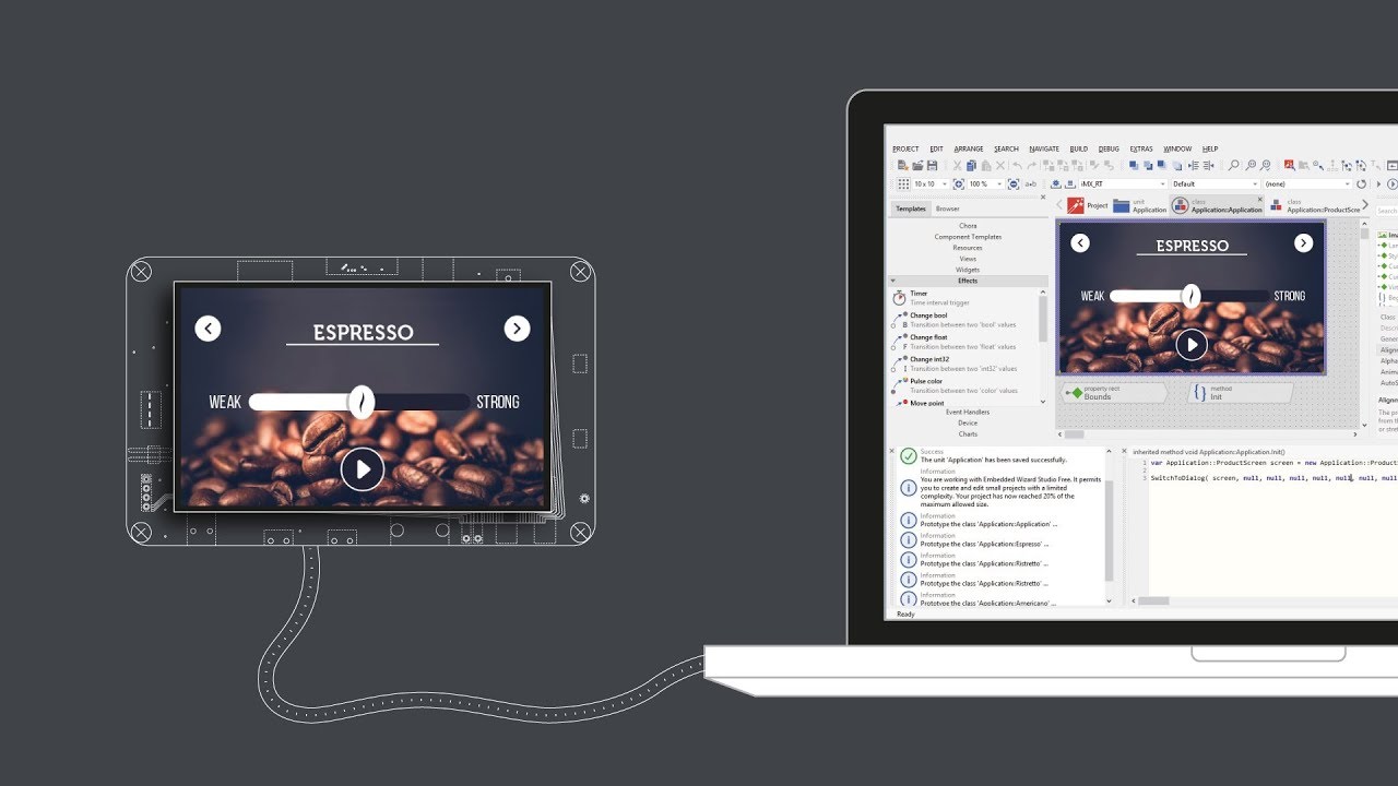 Create a coffee machine GUI from scratch like a PRO