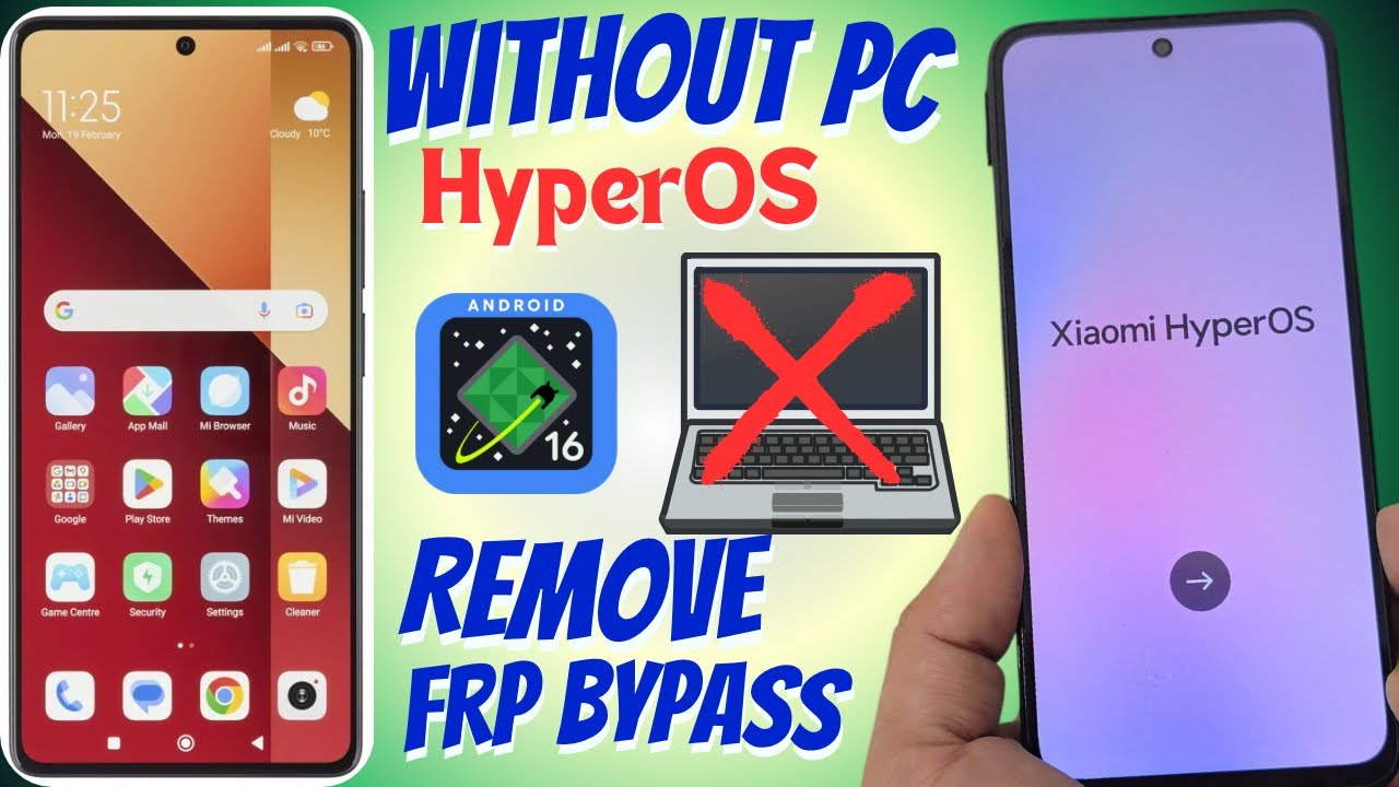 ВСЕ Xiaomi hyperos 2.0.204.0 Android 15 обход FRP без ПК / удаление Redmi 14c