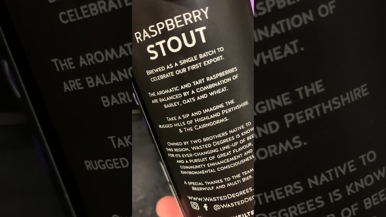 Limited Edition RASPBERRY STOUT pour 👌 Wasted Degrees Brewing 