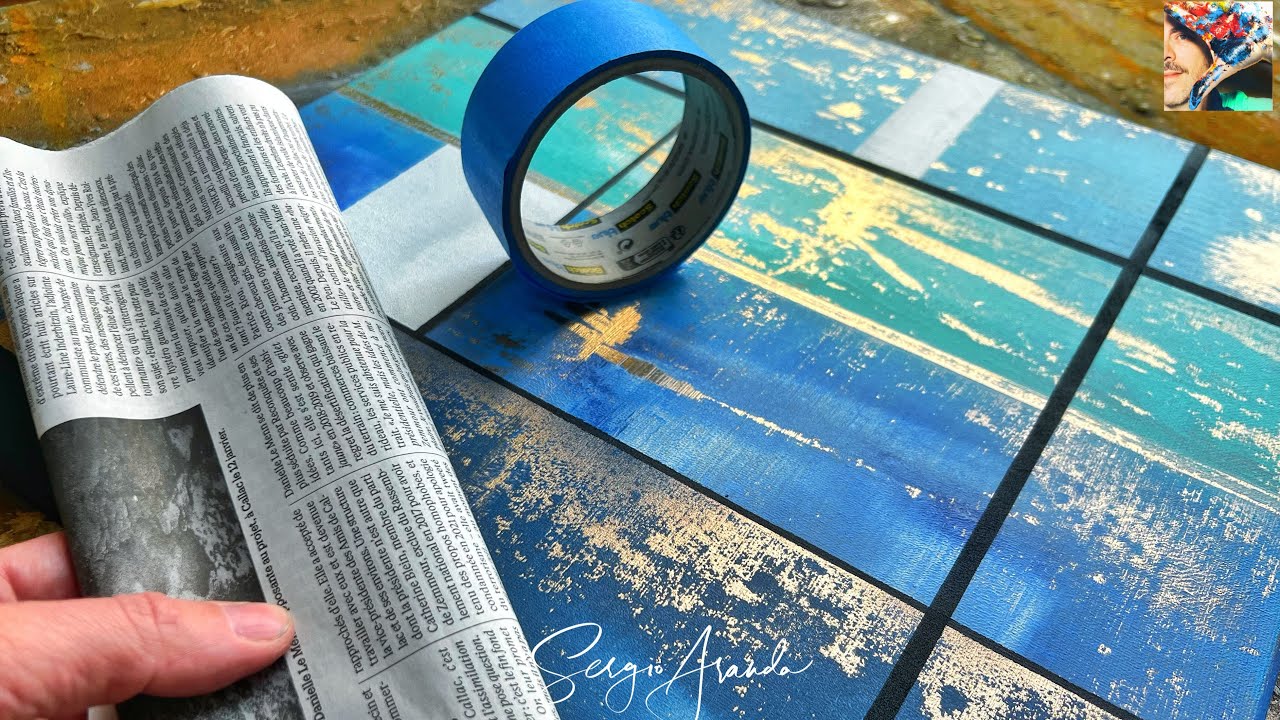 Unbelievable Painting Trick: Watch What Happens When You Use a Newspaper to paint an Abstract