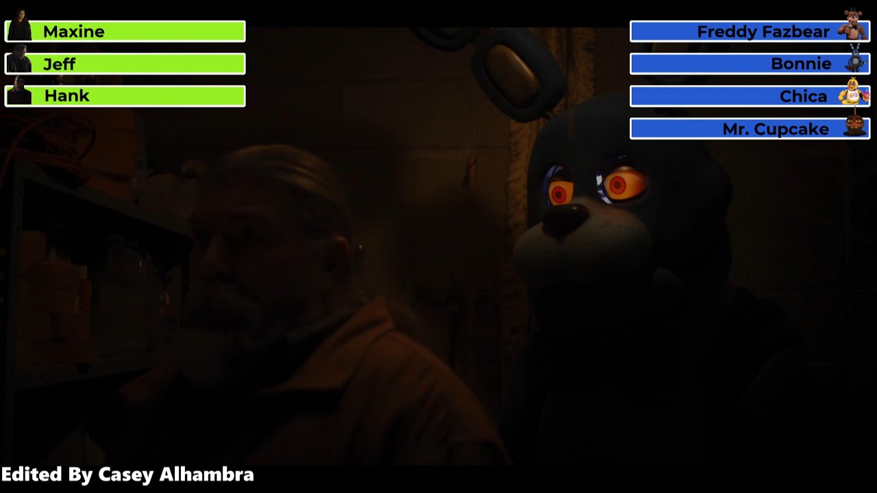 Five Nights at Freddy's (2023) Restaurant Raid Scene with healthbars