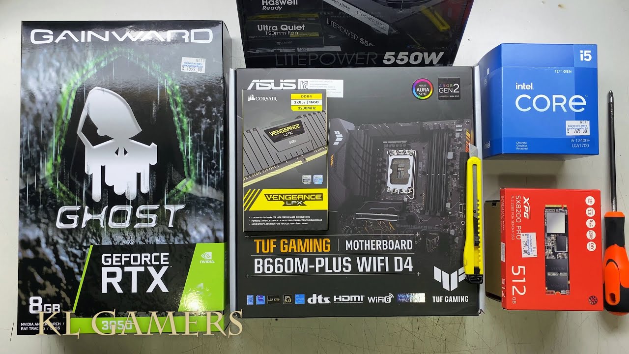 intel Core i5 12400F ASUS TUF GAMING B660M-PLUS WIFI D4 GAINWARD RTX3050 CORSAIR VENGEANCE LPX