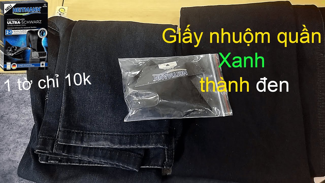 Giấy nhuộm quần áo thành đen ....