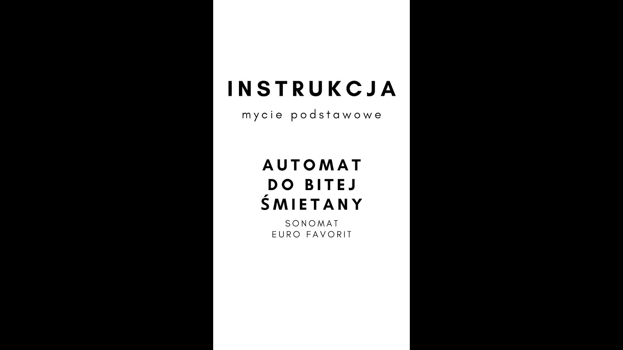 Mycie podstawowe automat do śmietany Sanomat Euro Favorit