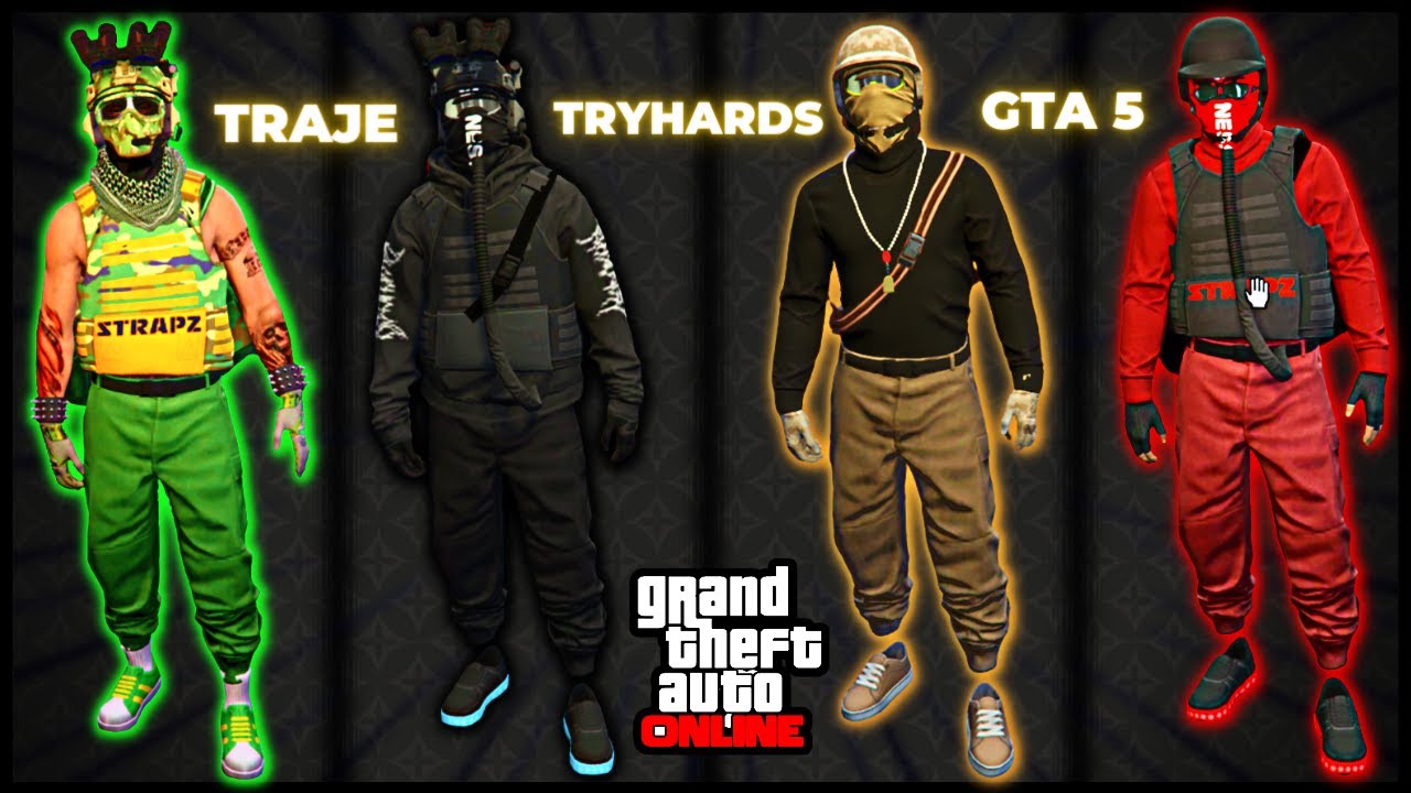 GTA 5 ONLINE - 4 TRAJES TRYHARD, FEITO 100% EM SESSÃO PÚBLICA, COM CALÇA MEIA NA CANELA PRETA, BEGE!