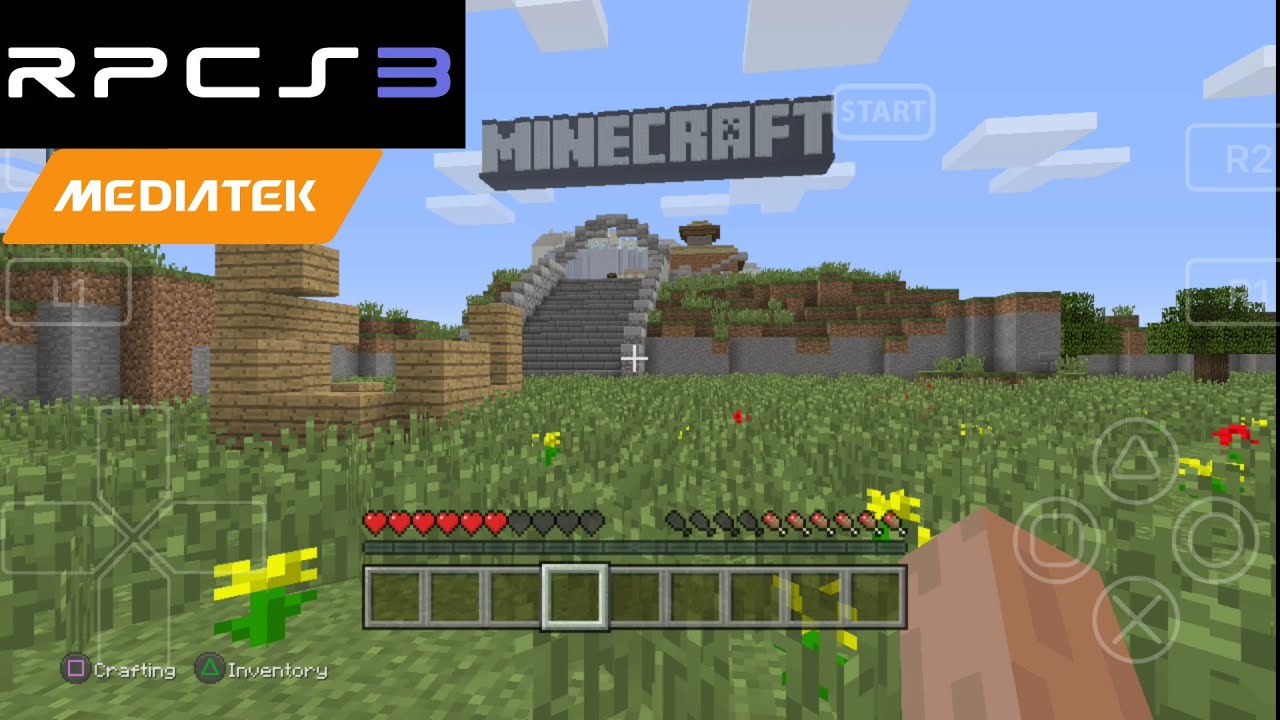 Minecraft RPCS3 ps3 emulator on Android Mediatek Dimensity 7030 gameplay.