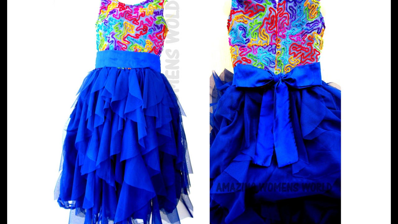 HOW TO CUT & SEW  CASCADE RUFFLES FROCK ( CASCADING RUFFLES)- 2