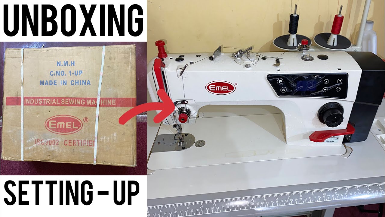 I leveled up: Industrial sewing machine unboxing + detailed setting up | EMEL |direct drive