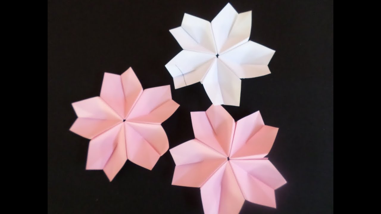 Flor de Cerejeira (Sakura) de Origami