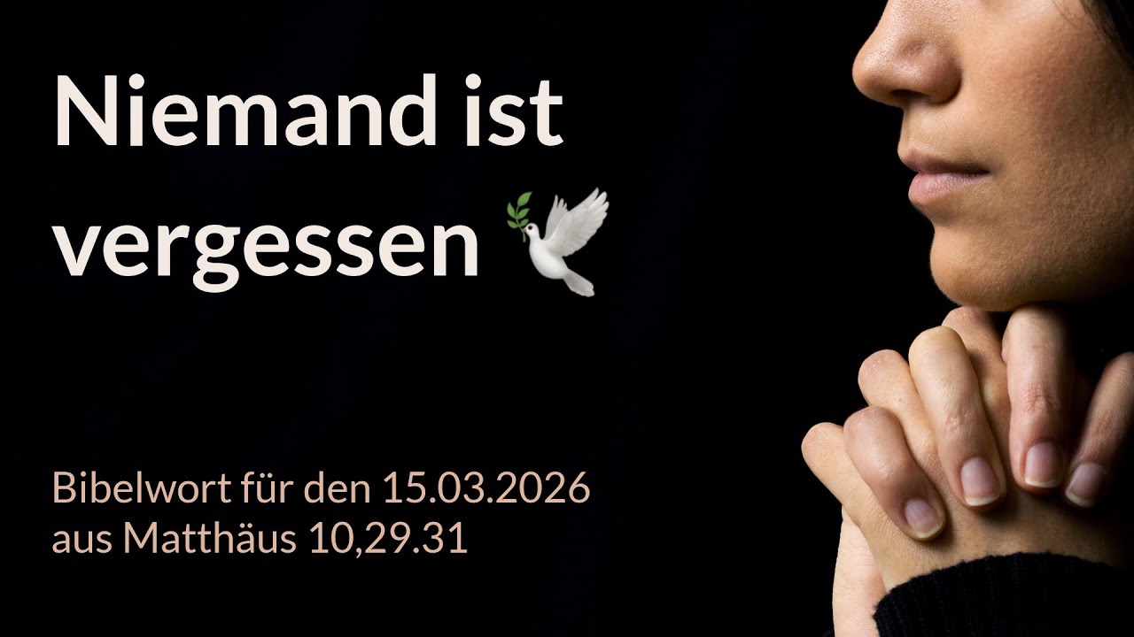 Bibelwort und Tagesimpuls am 15.03.2026:
Niemand ist vergessen 🕊️